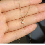 925 Silver Green Zircon Girl Charm Necklace for Women