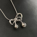 925 Silver Bow-knot Necklace Charm for Women