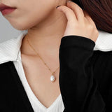 925 Silver Baroque Pearl Pendant Necklace Women Dainty Jewelry Collar