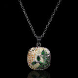 925 Silver Green Zircon Pendant Necklace Women's Jewelry Sweater Chain