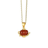 Red Tourmaline Teapot Necklace