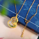 Natural Hetian Jade Gourd Necklace Chinese Ladies Pendant Heavy Feeling
