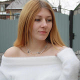 Baroque Pearl Necklace Long Crystal Beads 925 Silver Clasp