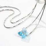 Austria Crystal Butterfly Pendant Necklace S925 Silver