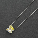 Austria Crystal Butterfly Pendant Necklace S925 Silver