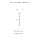 925 Silver Y-shaped Collarbone Chain Choker Necklace for Women