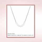 925 Silver Pearls Pendant Necklace Multilayer Chain for Girls