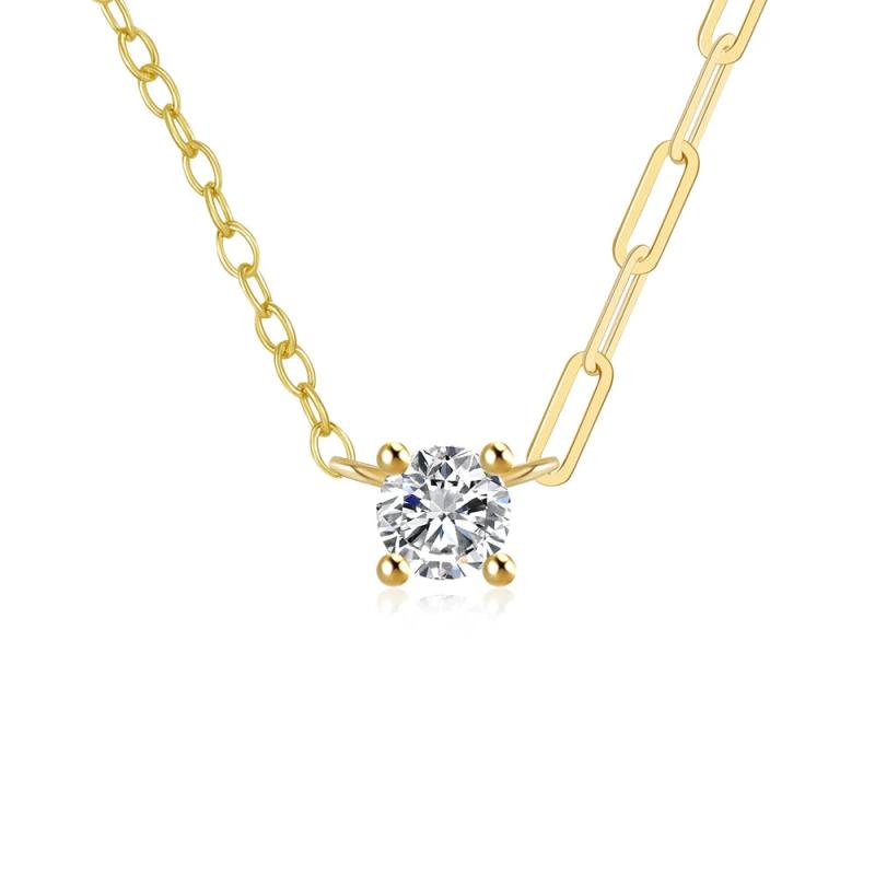 925 Silver Zircon Collarbone Chain Choker Necklace for Women
