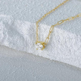 925 Silver Zircon Collarbone Chain Choker Necklace for Women