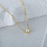 925 Silver Zircon Collarbone Chain Choker Necklace for Women