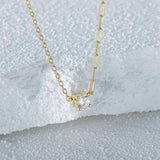 925 Silver Zircon Collarbone Chain Choker Necklace for Women