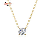 Minimalist 925 Silver Zircon Pendant Choker Necklace