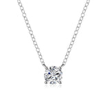 Minimalist 925 Silver Zircon Pendant Choker Necklace