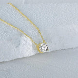 Minimalist 925 Silver Zircon Pendant Choker Necklace