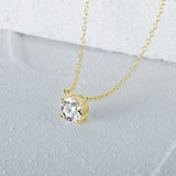 Minimalist 925 Silver Zircon Pendant Choker Necklace