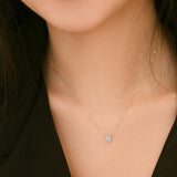 Minimalist 925 Silver Zircon Pendant Choker Necklace
