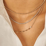 925 Silver Pendant Necklace & Zircon Collar Necklace