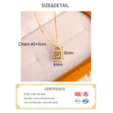 925 Silver Zircon CZ 18K Lock Choker Necklace Women Fine Jewelry