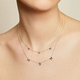 925 Silver MOM Pendant Necklace for Women Mother's Gift