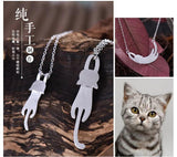 925 Sterling Silver Cat Necklace for Women