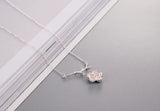925 Silver Crystal Flower Necklace for Women