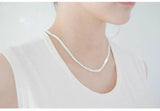 925 Silver Necklace Flat Snake Link Chain Unisex Lobster Clasp Collar