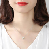 925 Silver Daisy Necklace Pendant Women Lady Gift