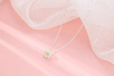 925 Silver Daisy Necklace Pendant Women Lady Gift