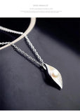 925 Silver Leaves Necklace Pendant Women Gift