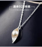 925 Silver Leaves Necklace Pendant Women Gift