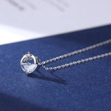 925 Silver Zircon Necklace Pendant Women Lady Gift