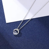 925 Silver Zircon Necklace Pendant Women Lady Gift