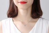 925 Silver Zircon Necklace Pendant Women Lady Gift