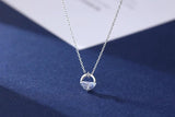 925 Silver Zircon Necklace Pendant Women Lady Gift