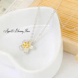 925 Silver Flower Necklace for Women Lady Gift