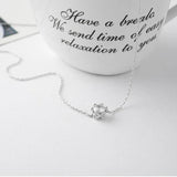 925 Silver Zircon Crown Pendant Necklace for Women