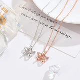 925 Silver Star Necklace Zirconia Wedding Girls Statement Jewelry