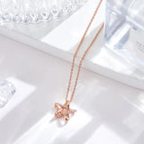 925 Silver Star Necklace Zirconia Wedding Girls Statement Jewelry