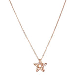 925 Silver Star Necklace Zirconia Wedding Girls Statement Jewelry