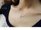 925 Silver Branch Flower Necklace Pendant for Women