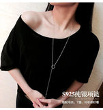 925 Silver Long Circle Necklaces For Women Lady Gift