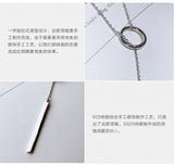 925 Silver Long Circle Necklaces For Women Lady Gift