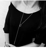 925 Silver Long Circle Necklaces For Women Lady Gift