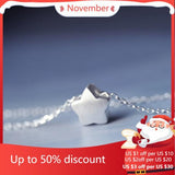 925 Silver Star Necklace Pendant Women Lady Gift