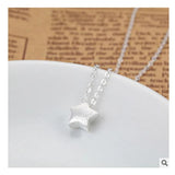 925 Silver Star Necklace Pendant Women Lady Gift