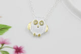 925 Silver Owl Pendant Necklace for Women