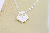 925 Silver Owl Pendant Necklace for Women
