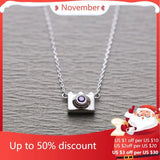 925 Silver Camera Pendant Necklace for Women