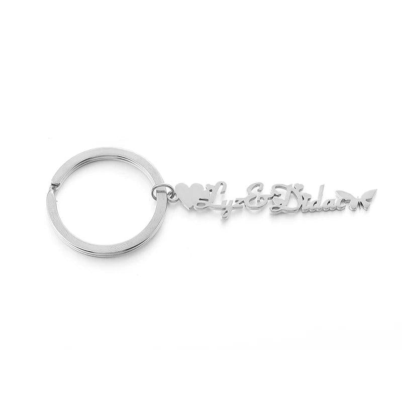 Personalized 18K Stainless Steel Name Keychain Key Ring