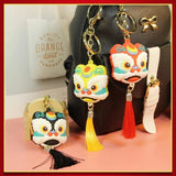 Chinese Lion Dance Doll Keychain Couple Present